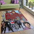 English Legendary Musicians Colorful Art David Bowie The Beatles Living Room Area Rug Carpet Christmas Gift US Decor