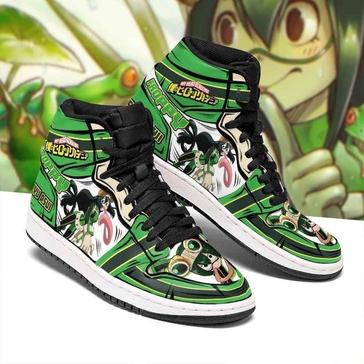 Tsuyu Froppy Custom My Hero Academia Sneakers Anime Air Jordan Shoes Sport