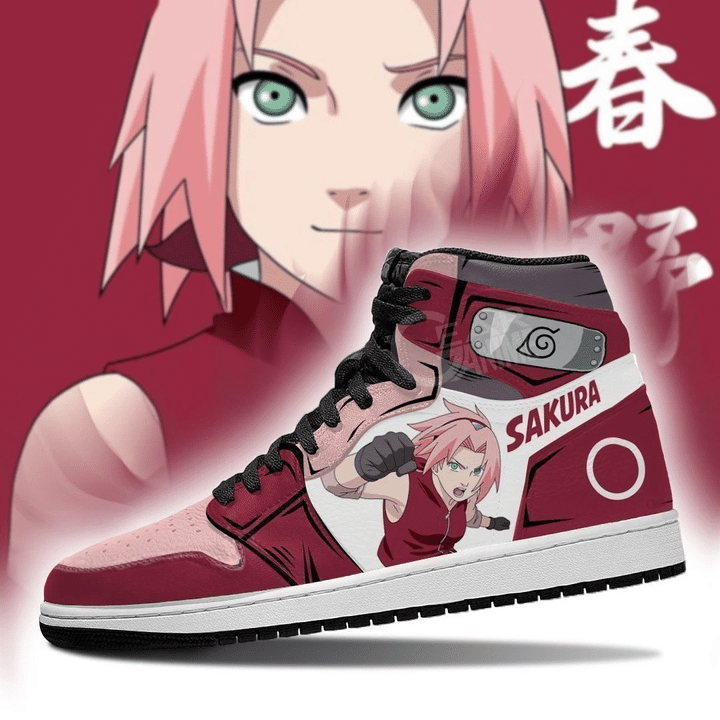 Naruto Sakura Haruno Symbol Costume Anime Air Jordan Shoes Sport Sneakers