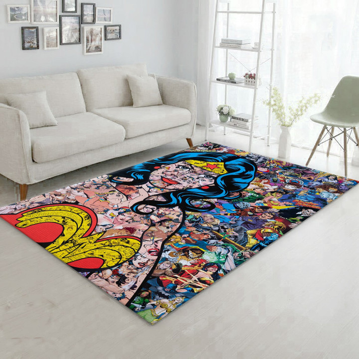 Wonder Woman Rug, Living Room Rug - Floor Decor - Indoor Outdoor Rugs