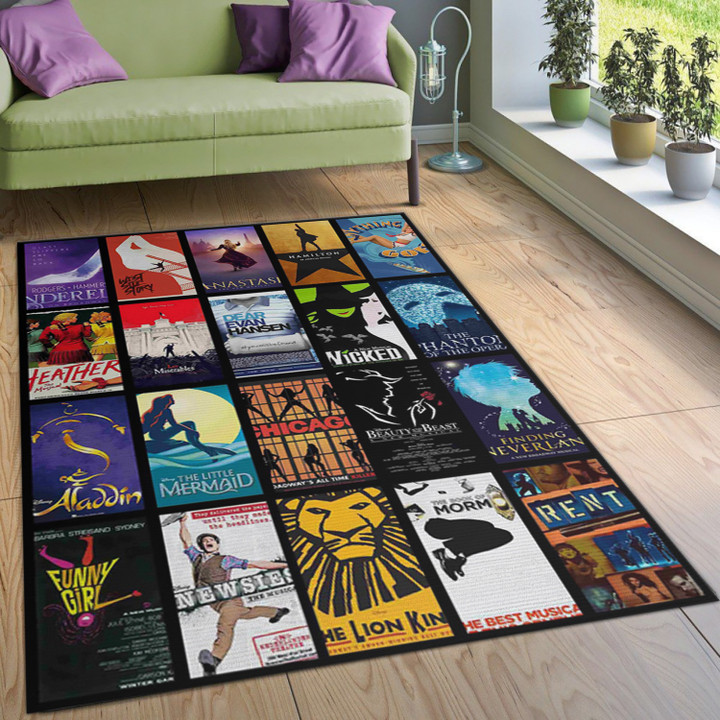 Broadway Musical Collage Christmas Gift Area Rug Floor Decor The US Decor