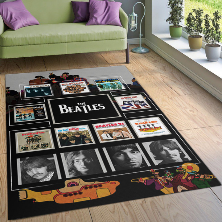 The Beatles Album Covers Discography English Rock Band Living Room Area Rug Carpet Kitchen Rug Christmas Gift US Decor