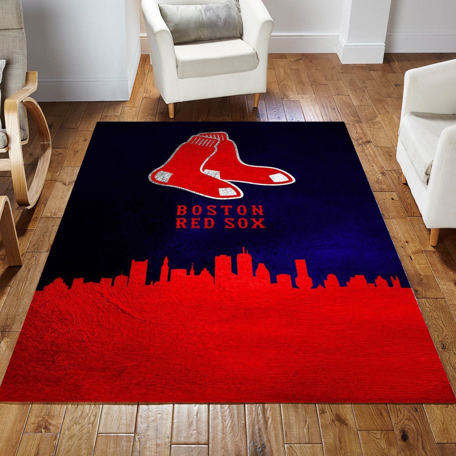 Boston Red Sox Skyline Area Rug For Christmas, Bedroom, Home US Decor - Indoor Outdoor Rugs 3