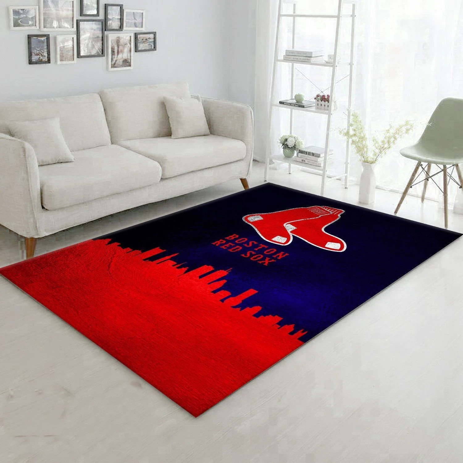 Boston Red Sox Skyline Area Rug For Christmas, Bedroom, Home US Decor - Indoor Outdoor Rugs 2