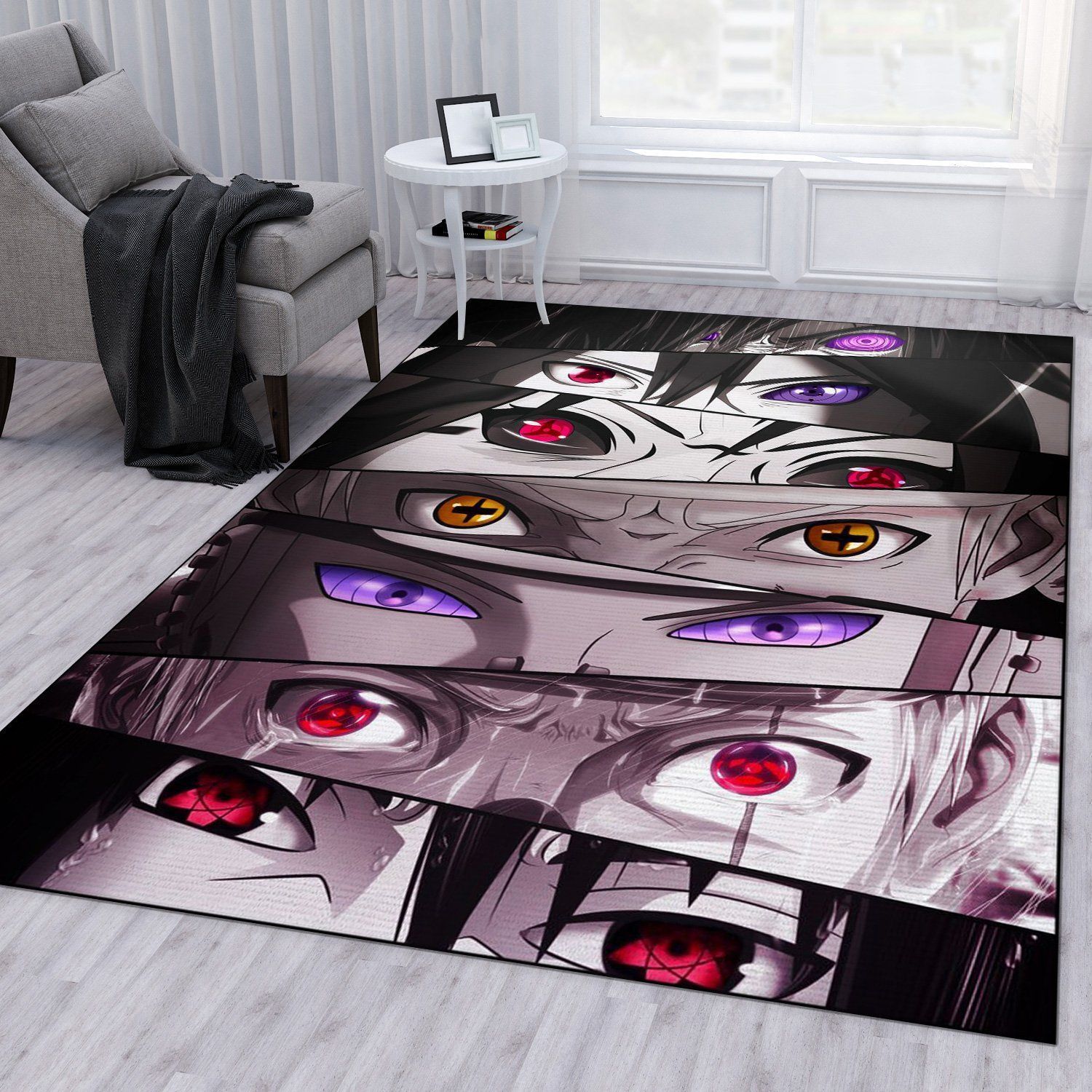 Naruto Eyes Anime Area Rug Bedroom Rug Home US Decor - Indoor Outdoor Rugs 1