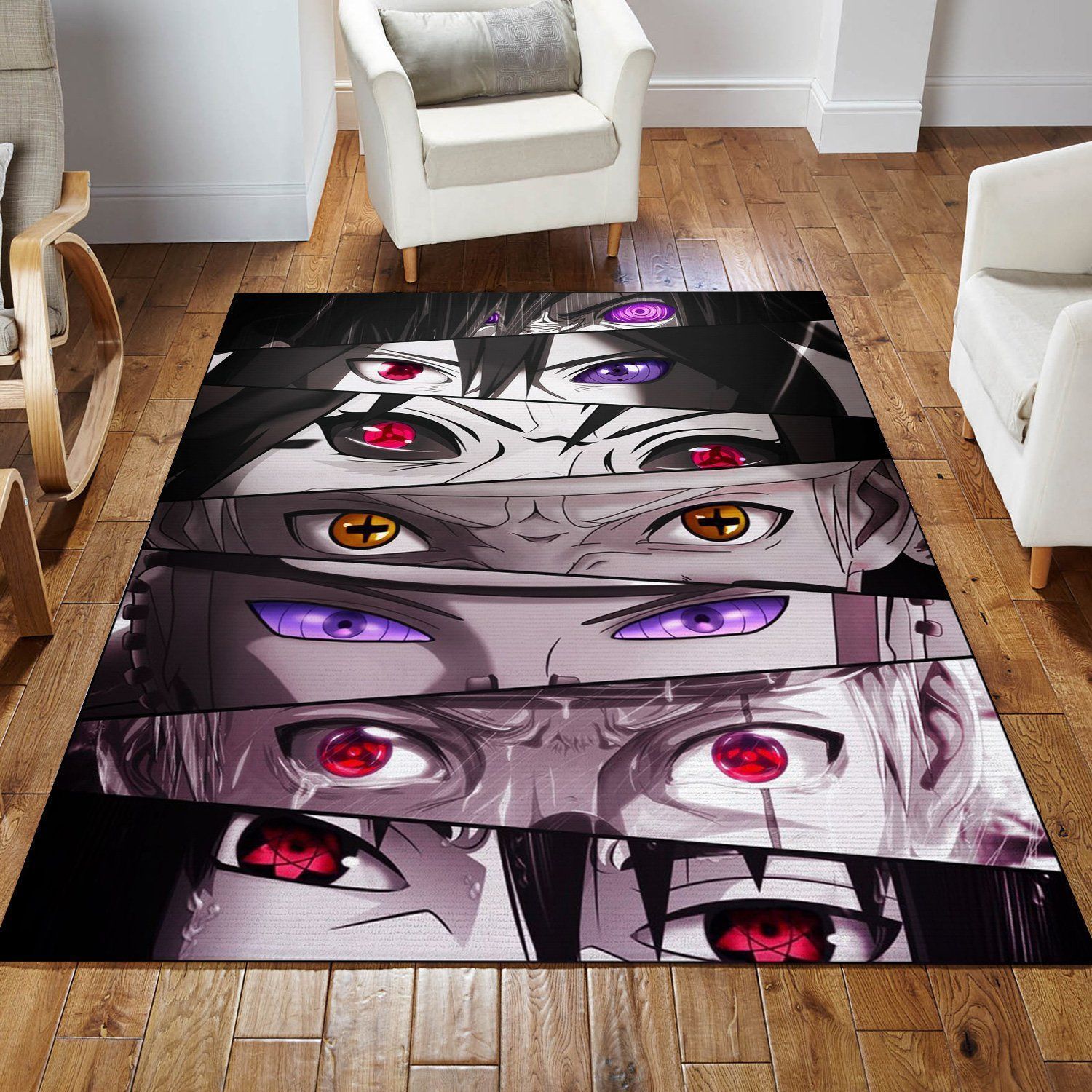 Naruto Eyes Anime Area Rug Bedroom Rug Home US Decor - Indoor Outdoor Rugs 3