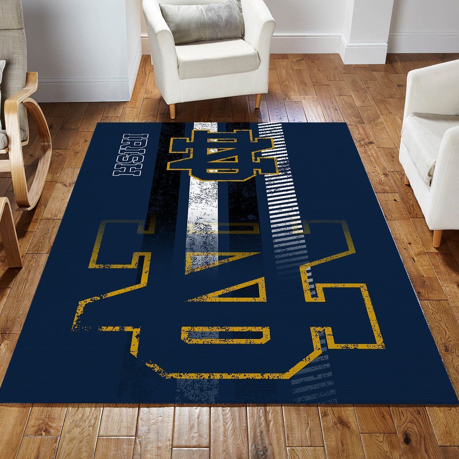 Notre Dame Fighting Irish Rug Room Carpet Sport Custom Area Floor Mat Home Decor - Indoor Outdoor Rugs 3