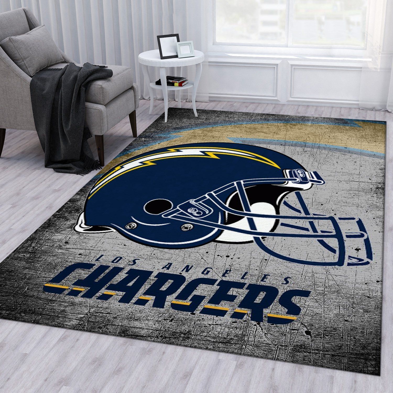 Los Angeles Chargers Nfl Rug Living Room Rug Home Decor Floor Decor - Indoor Outdoor Rugs 1