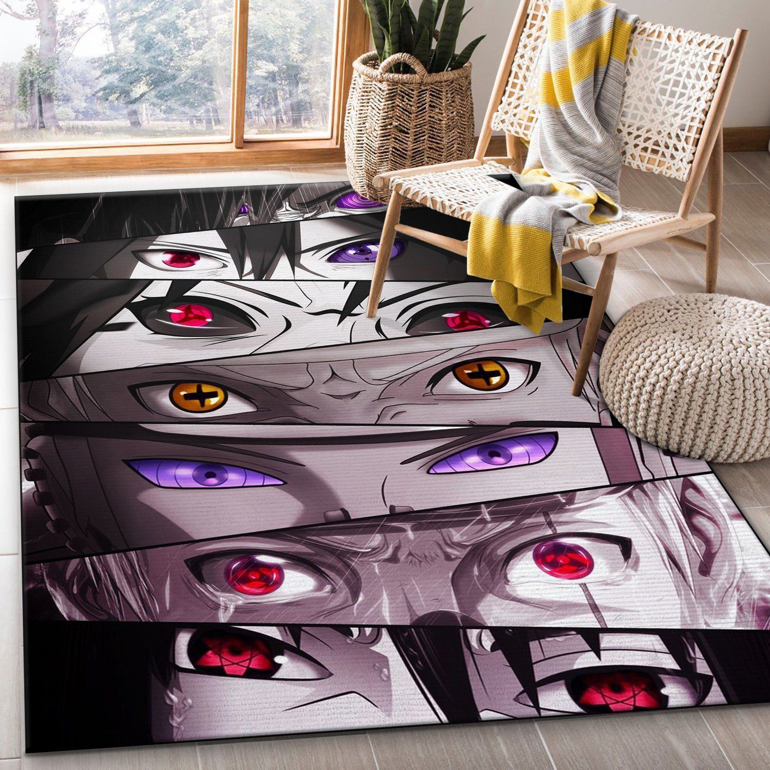 Naruto Eyes Anime Area Rug Bedroom Rug Home US Decor - Indoor Outdoor Rugs 2