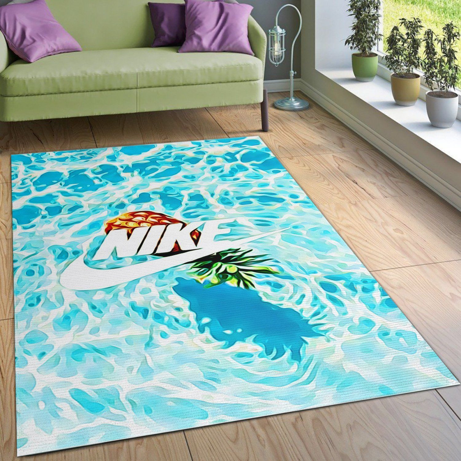 Nike Ocean V4 Rug Living Room Rug US Gift Decor - Indoor Outdoor Rugs 2