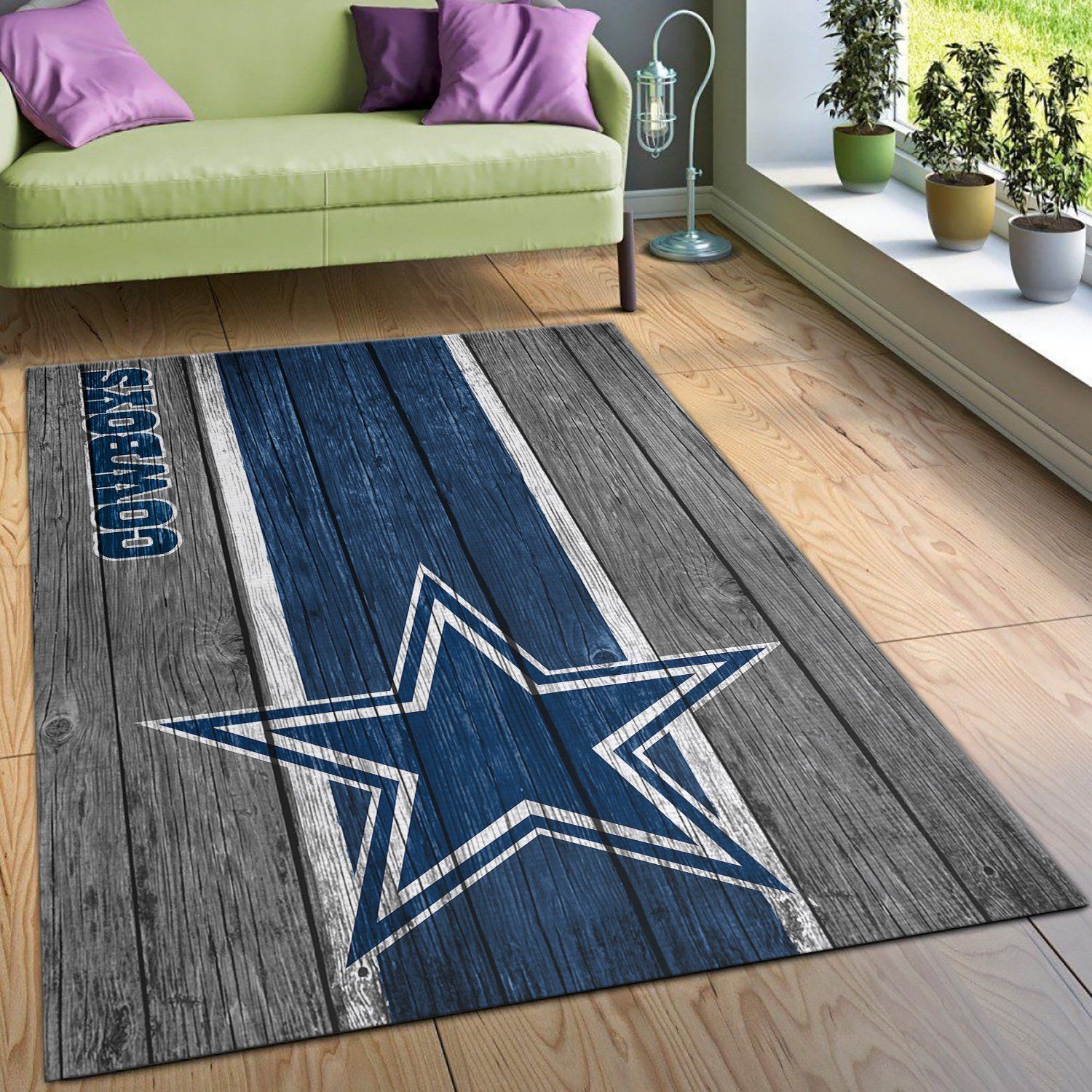 Dallas Cowboys NFL Team Logo Wooden Style Style Nice Gift Home Decor Rectangle Area Rug - Indoor Outdoor Rugs 3
