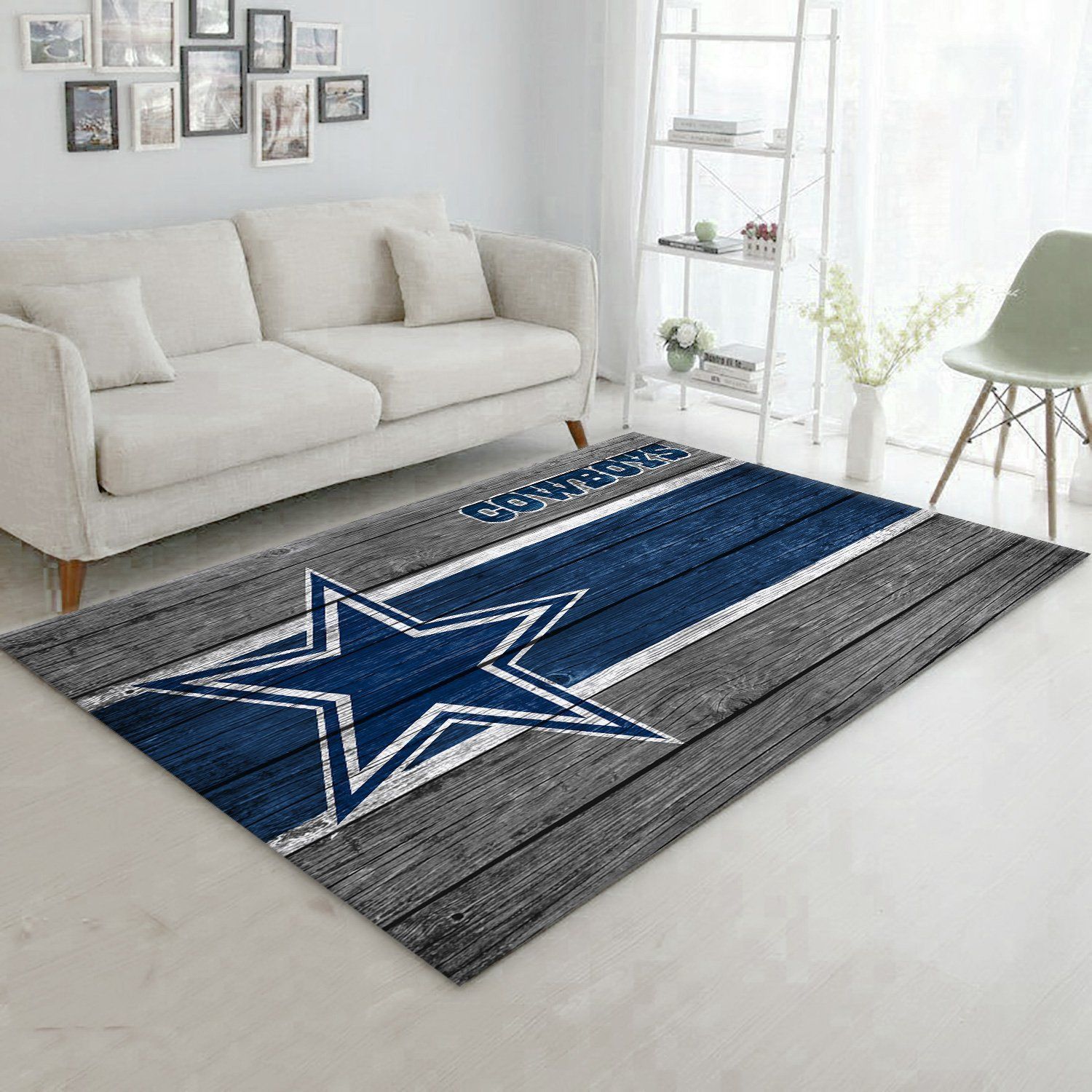 Dallas Cowboys NFL Team Logo Wooden Style Style Nice Gift Home Decor Rectangle Area Rug - Indoor Outdoor Rugs 2