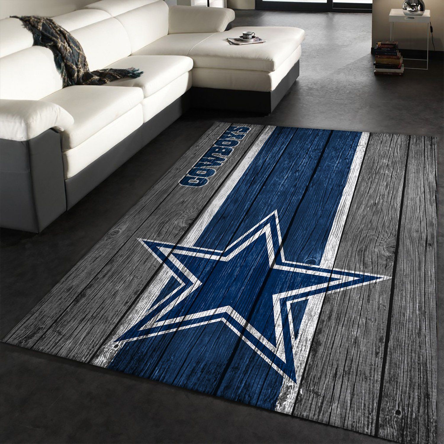 Dallas Cowboys NFL Team Logo Wooden Style Style Nice Gift Home Decor Rectangle Area Rug - Indoor Outdoor Rugs 1