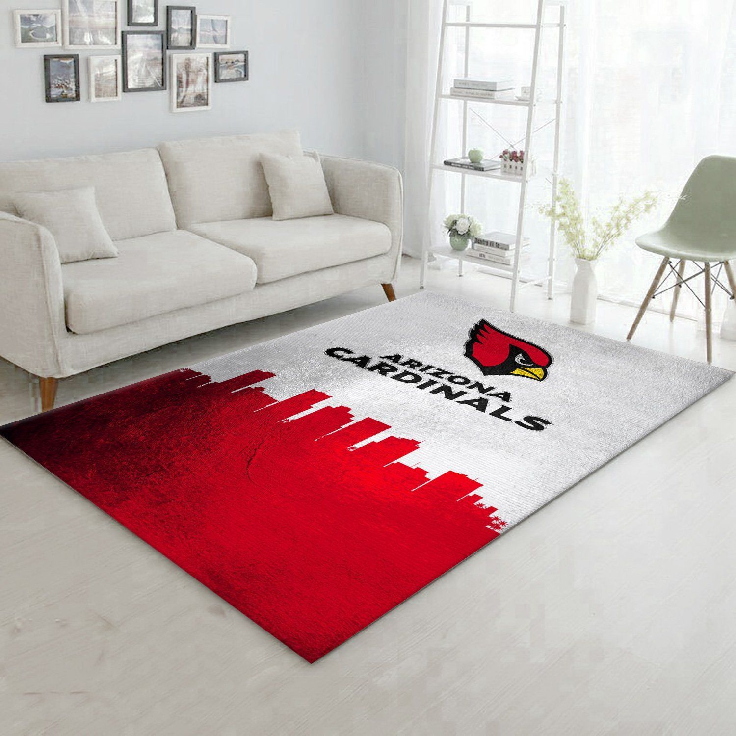Arizona Cardinals Skyline NFL Team Logos Area Rug, Living room and bedroom Rug, Family Gift US Decor - Indoor Outdoor Rugs 3