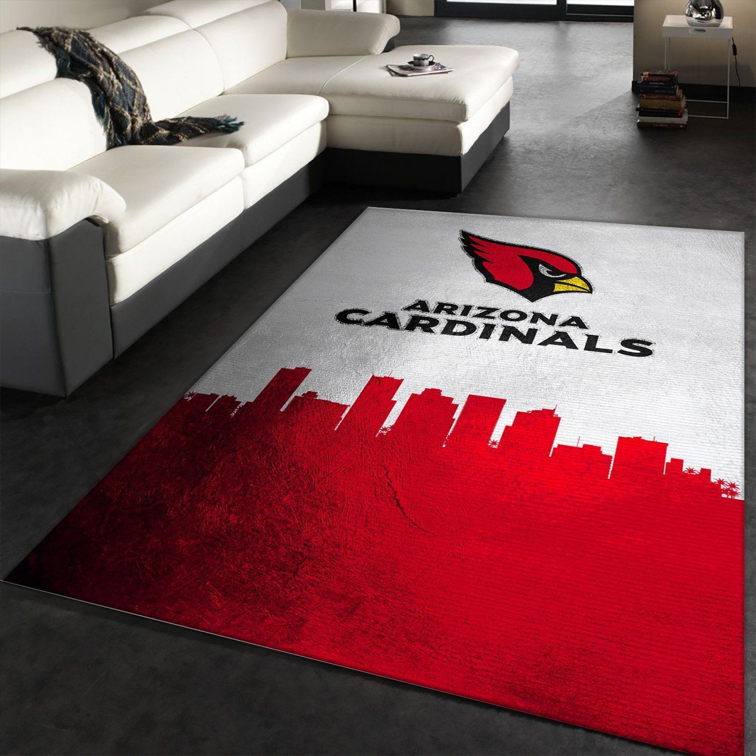 Arizona Cardinals Skyline NFL Team Logos Area Rug, Living room and bedroom Rug, Family Gift US Decor - Indoor Outdoor Rugs 1
