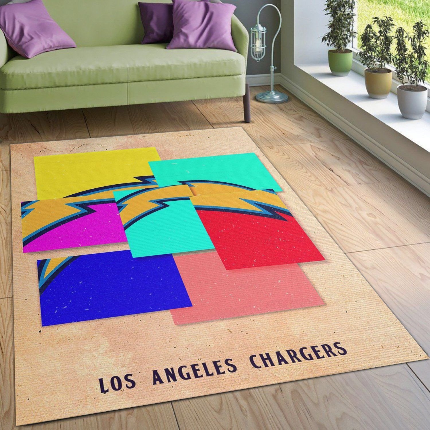 Los Angeles Chargers NFL Area Rug For Christmas Living Room Rug Christmas Gift US Decor - Indoor Outdoor Rugs 2
