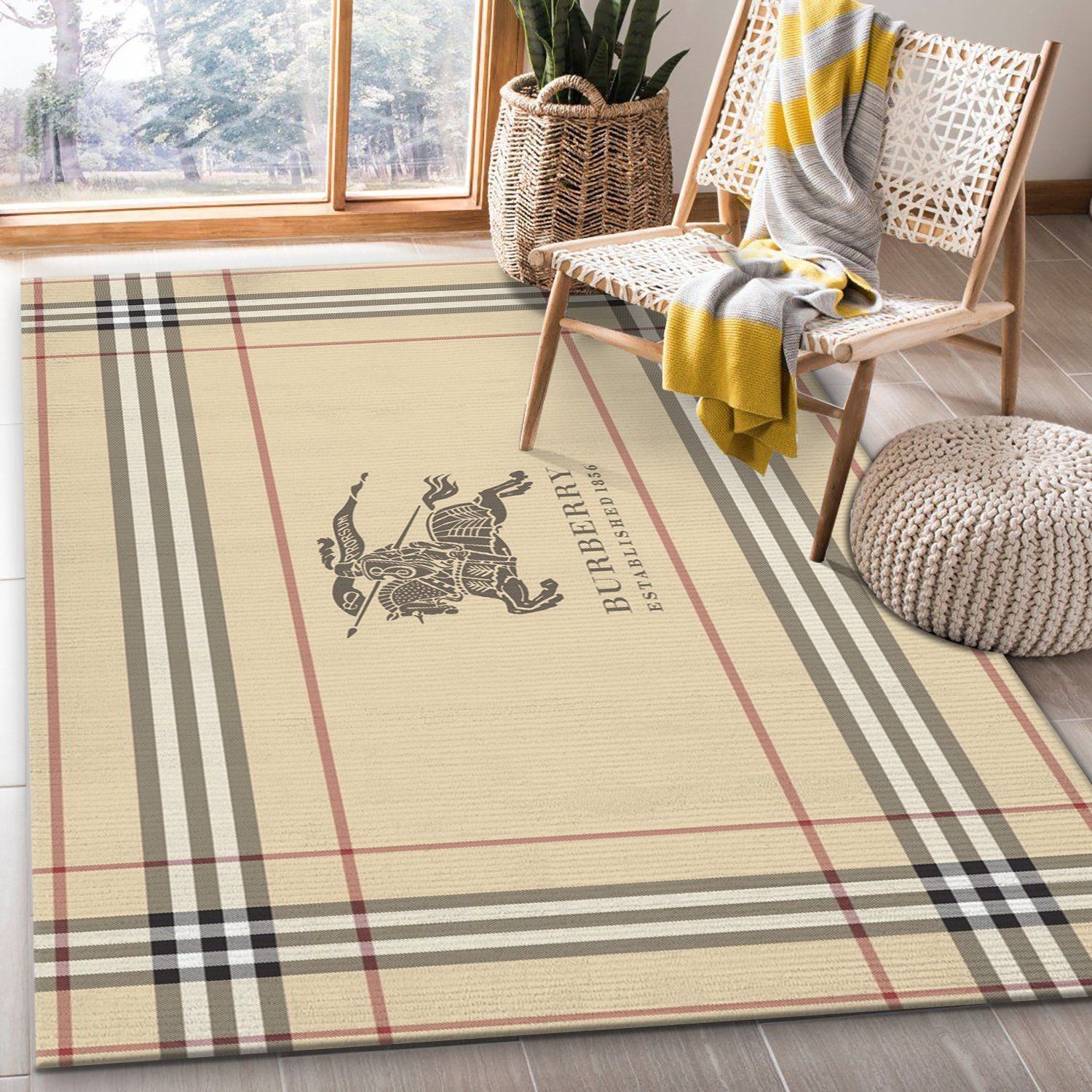 Burberry Ver2 Area Rug For Christmas Bedroom Rug Home US Decor - Indoor Outdoor Rugs 1