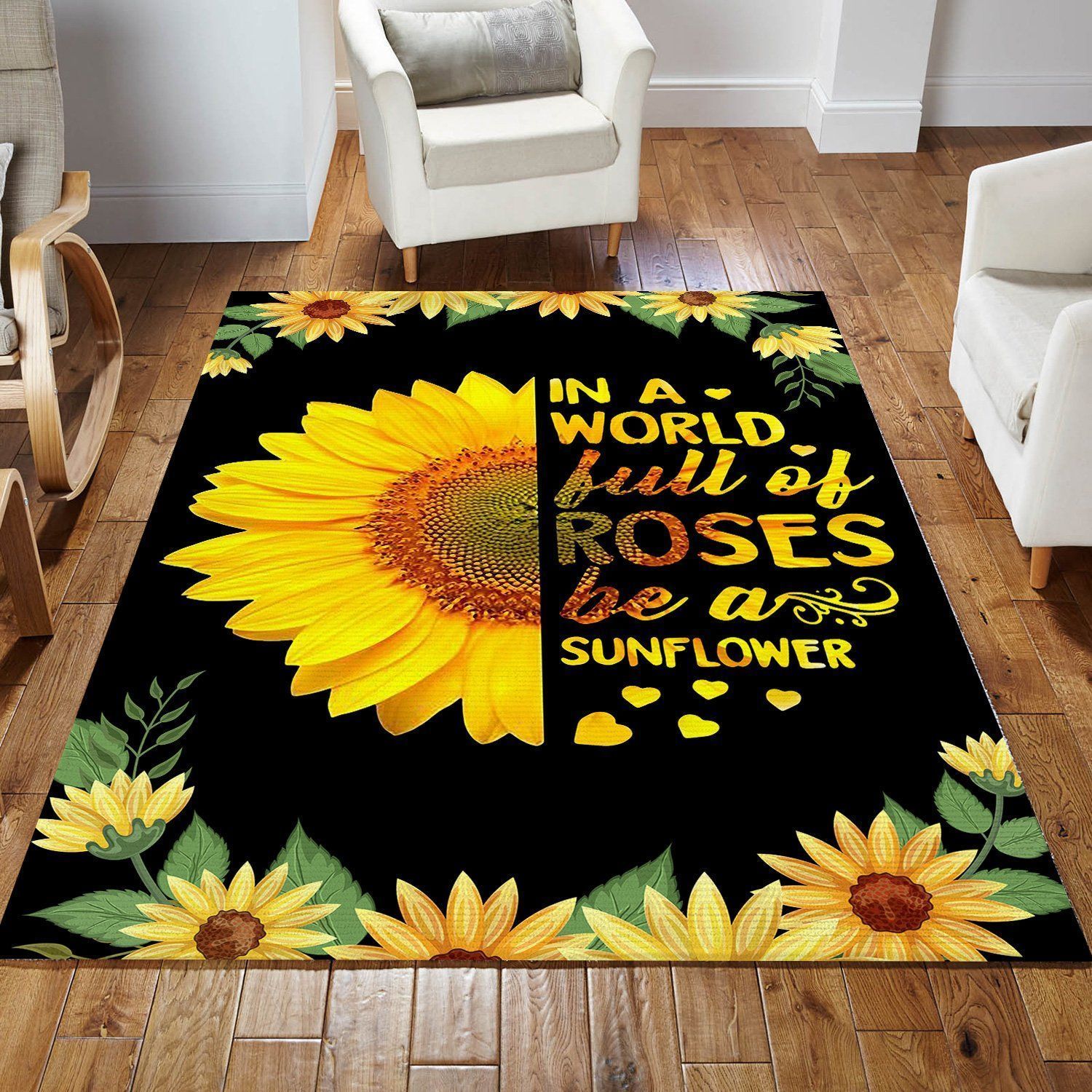 in world full of roses be sunflower hippie life rug Floor Rugs - Indoor Outdoor Rugs 3