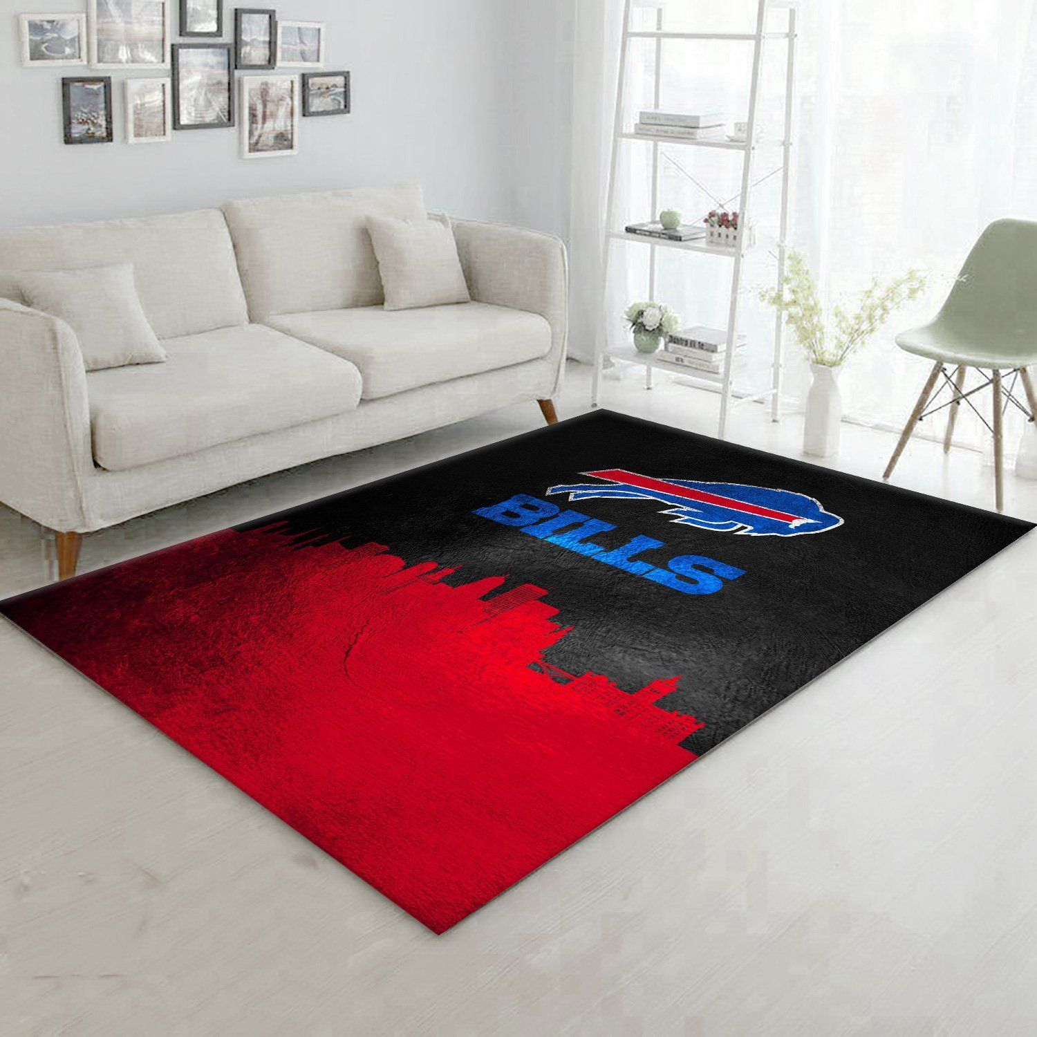 Buffalo Bills Skyline NFL Area Rug Carpet, Living Room Rug, Christmas Gift US Decor - Indoor Outdoor Rugs 2
