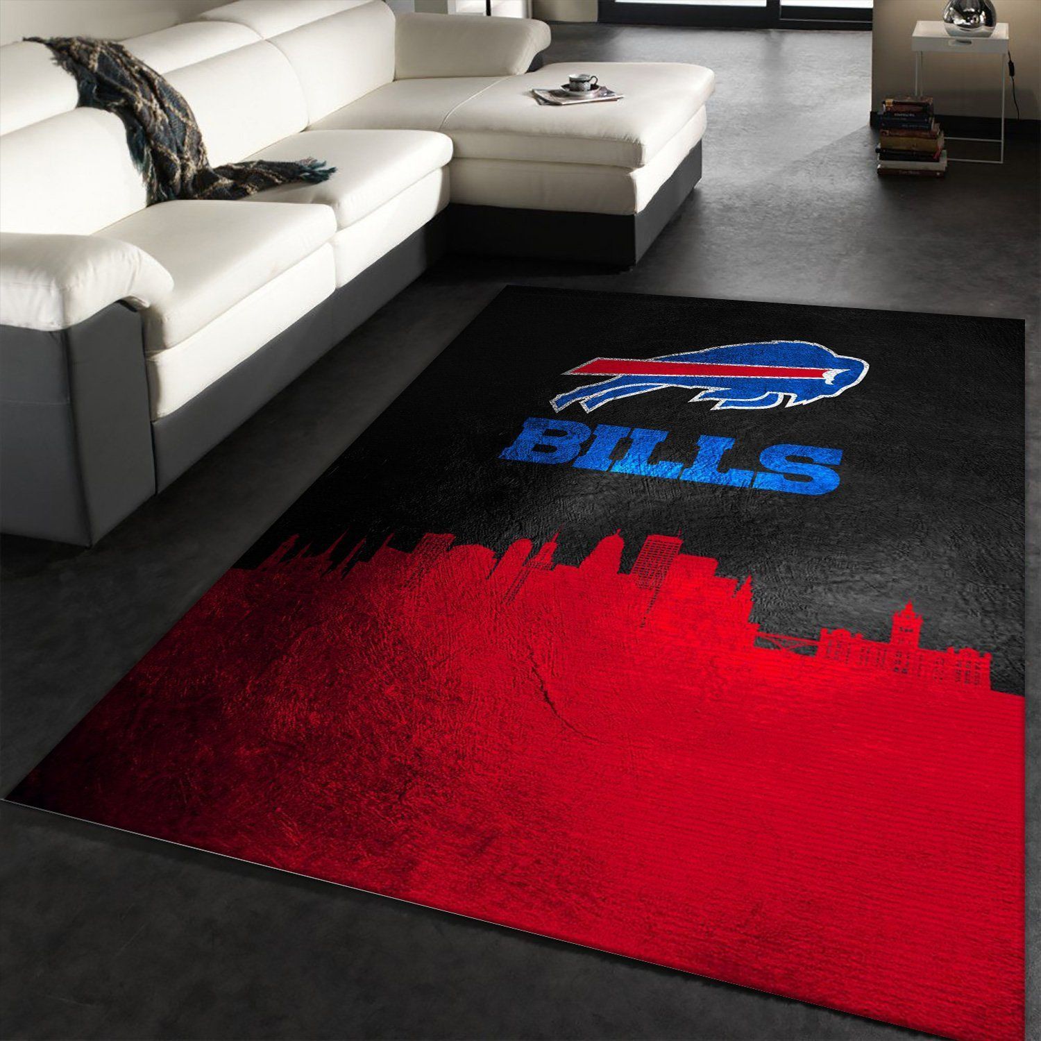 Buffalo Bills Skyline NFL Area Rug Carpet, Living Room Rug, Christmas Gift US Decor - Indoor Outdoor Rugs 1
