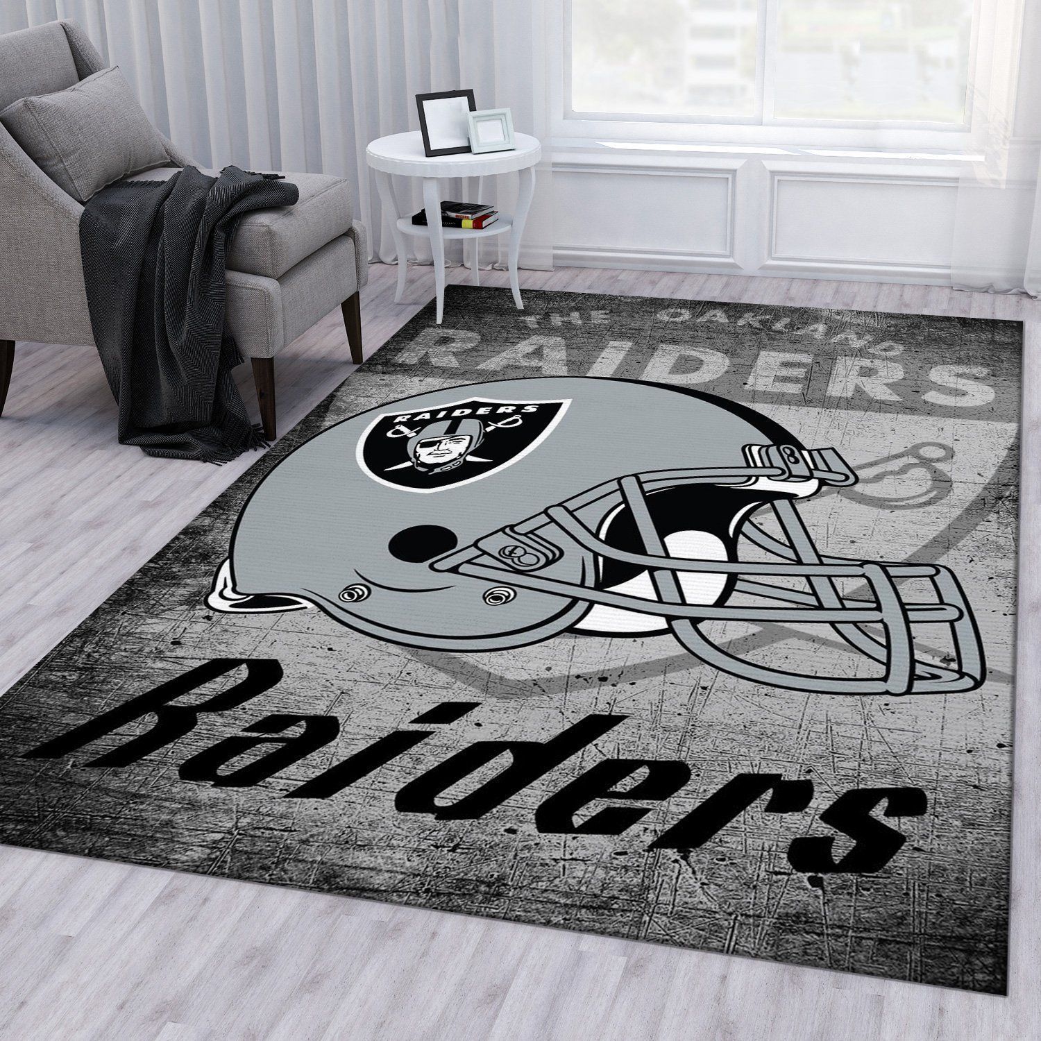 Los Angeles Raiders Retro Nfl Football Team Area Rug For Gift Living Room Rug US Gift Decor - Indoor Outdoor Rugs 1