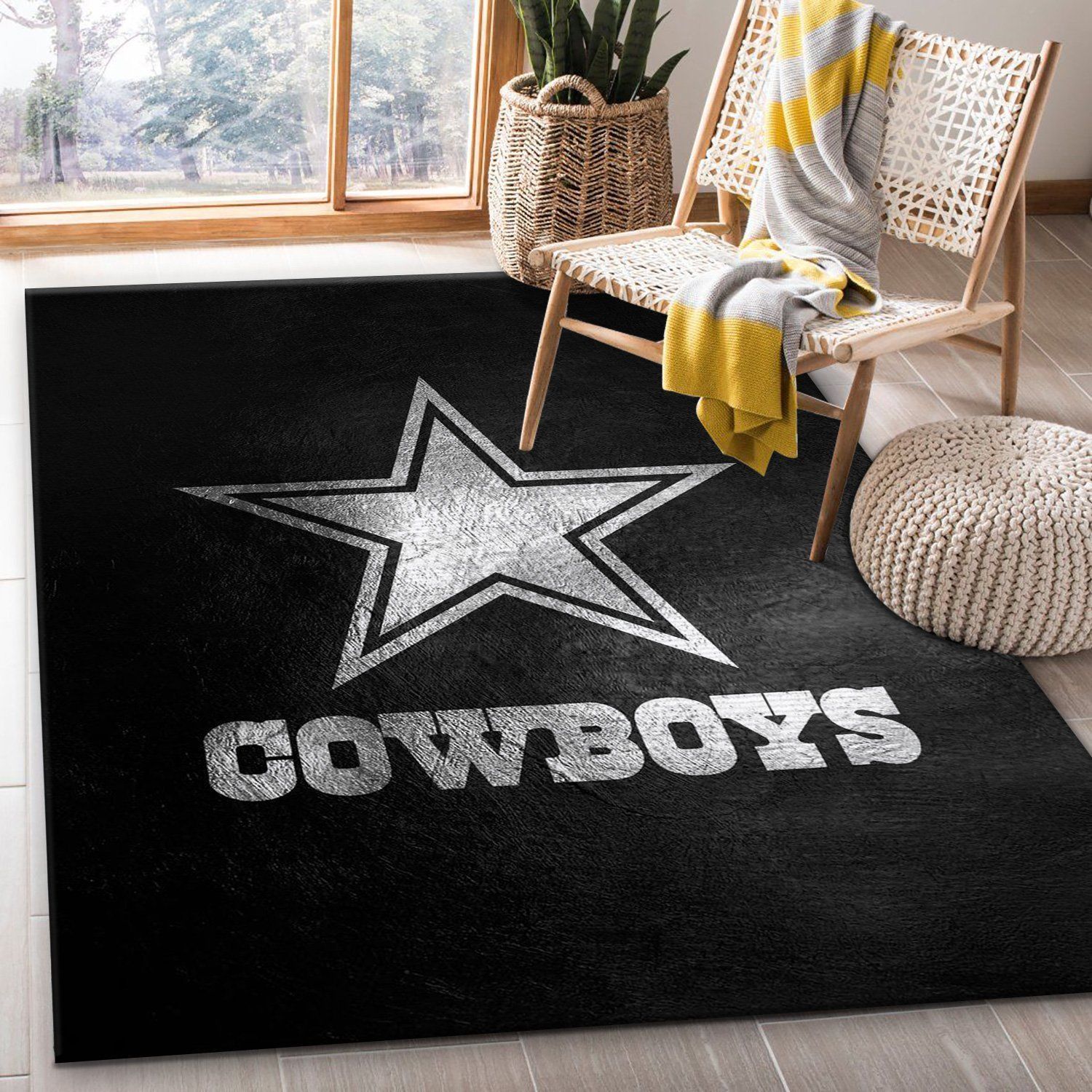 Dallas Cowboys Silver NFL Area Rug For Christmas, Kitchen Rug, Family Gift US Decor - Indoor Outdoor Rugs 1