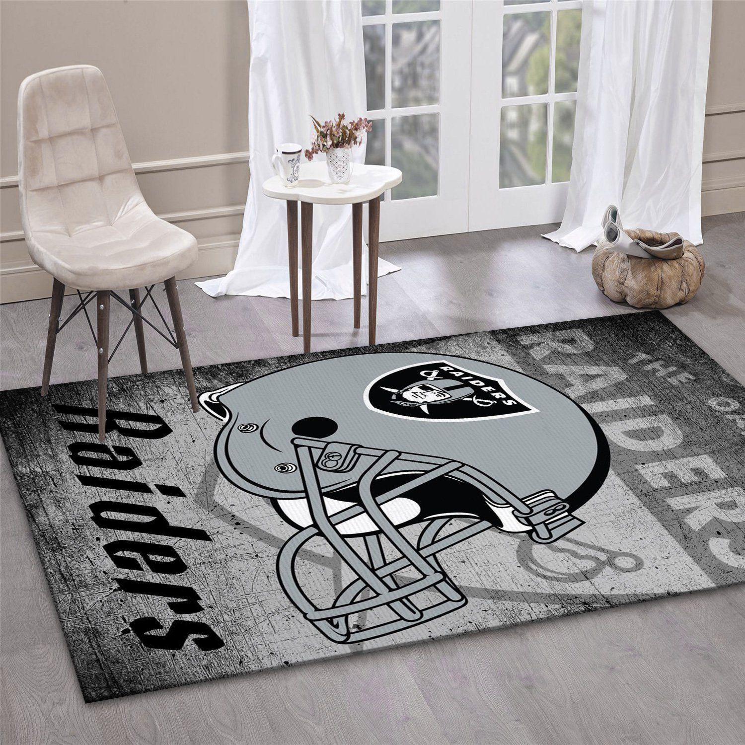 Los Angeles Raiders Retro Nfl Football Team Area Rug For Gift Living Room Rug US Gift Decor - Indoor Outdoor Rugs 3