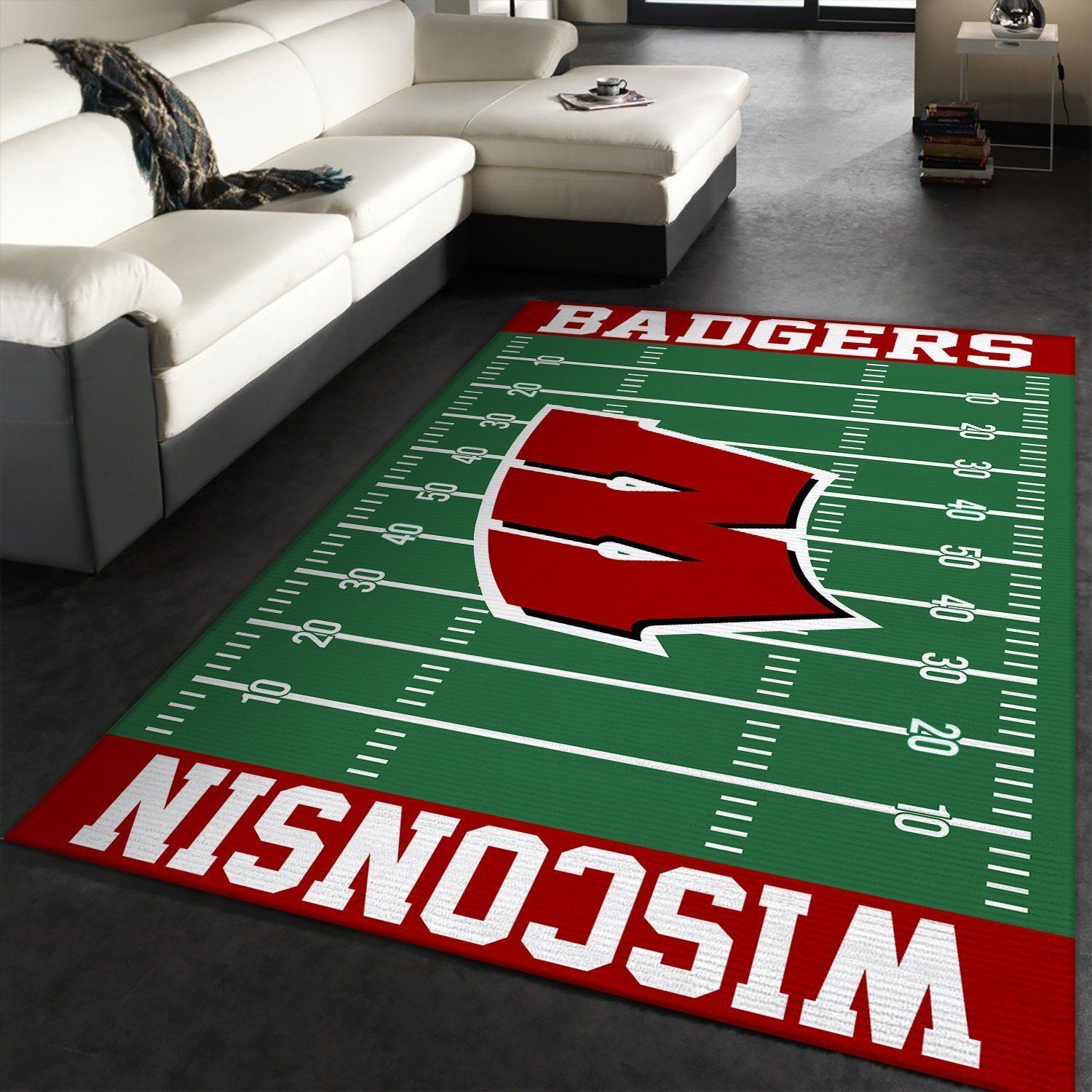 Nfl Team Wisconsin Badgers Home Field Area Rug Sport Home Decor - Indoor Outdoor Rugs 1