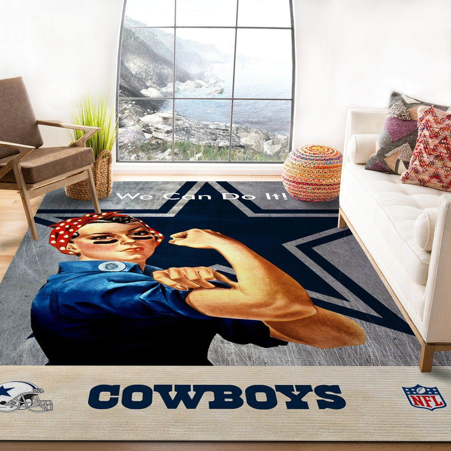 Dallas Cowboys Nfl Team Logo Rug Bedroom Rug Home Decor Floor Decor - Indoor Outdoor Rugs 2