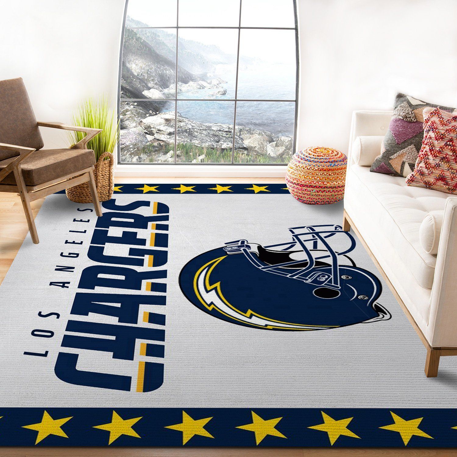 Los Angeles Chargers Nfl Logo Area Rug For Gift Living Room Rug Home Decor Floor Decor - Indoor Outdoor Rugs 2