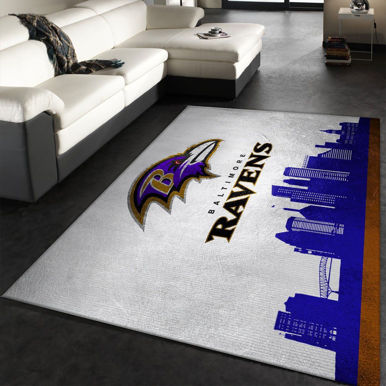 Baltimore Ravens Skyline NFL Area Rug For Christmas, Living Room Rug, Christmas Gift US Decor - Indoor Outdoor Rugs 1