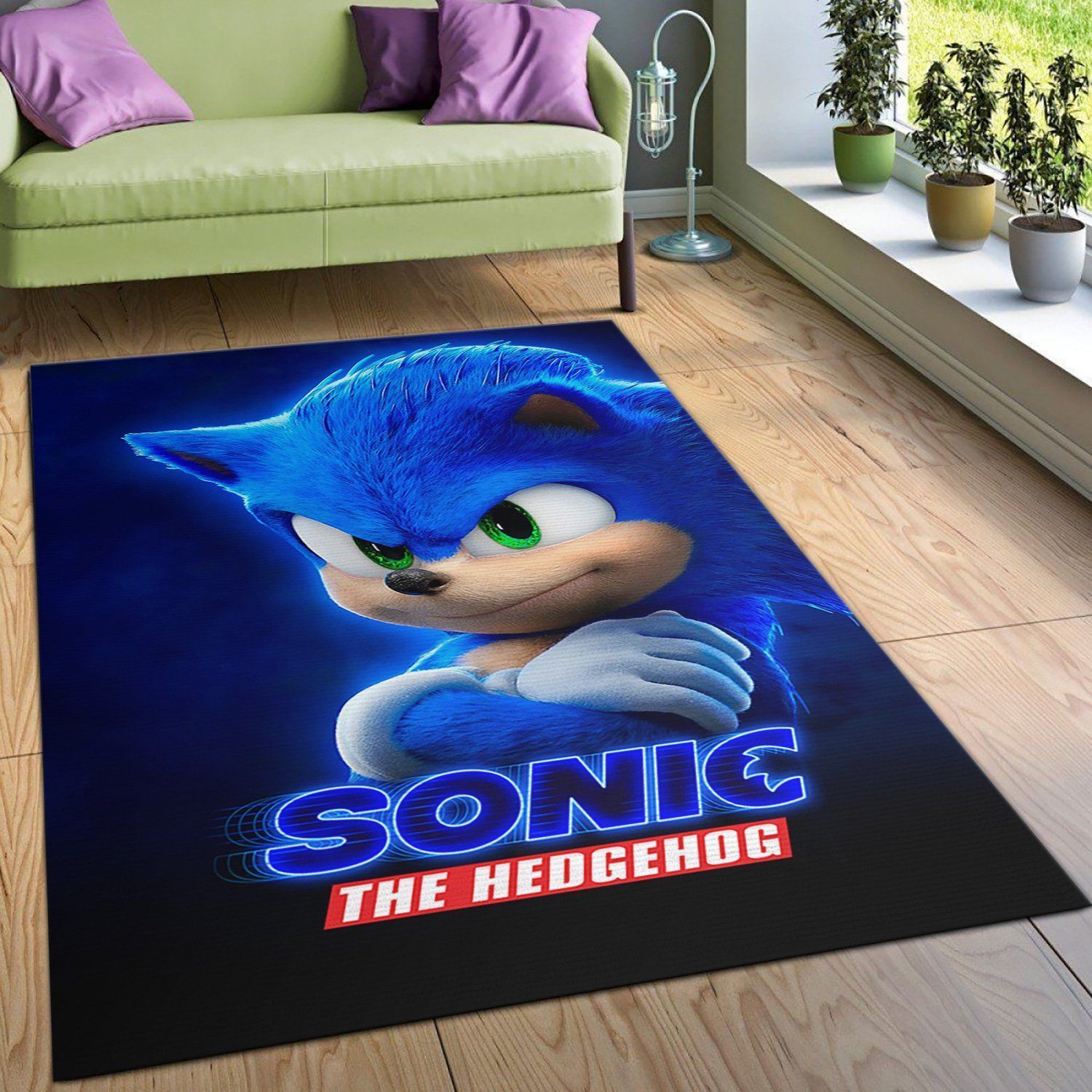 Sonic The Hedgehog Modeling Area Rug For Christmas, Living Room Rug, Home Decor - Indoor Outdoor Rugs 2