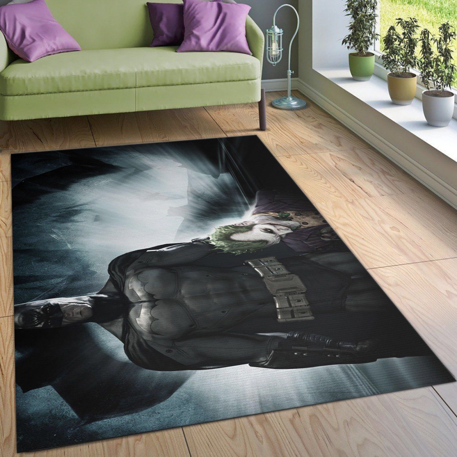 Batman Ft Joker DC Comic Area Rug Bedroom Rug US Gift Decor - Indoor Outdoor Rugs 3