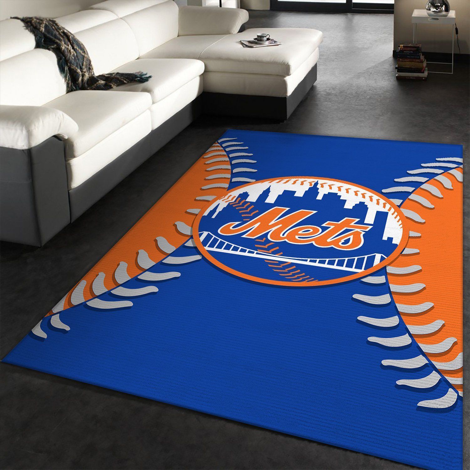 New York Mets MLB Baseball Area Rug Baseball Floor Decor The US Decor - Indoor Outdoor Rugs 1