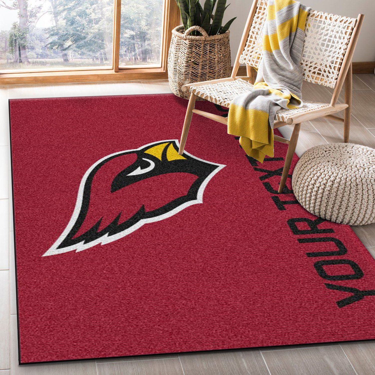 Customizable Arizona Cardinals Personalized Accent Rug NFL Area Rug For Christmas, Living Room Rug, Christmas Gift US Decor - Indoor Outdoor Rugs 2