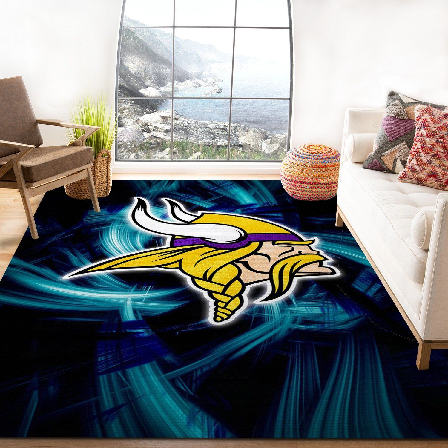 Minnesota Vikings Nfl Team Logo Rug Living Room Rug Home US Decor - Indoor Outdoor Rugs 2