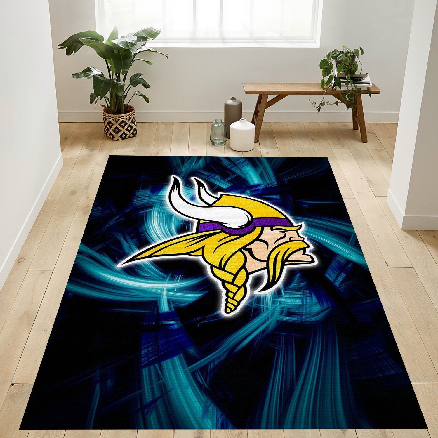 Minnesota Vikings Nfl Team Logo Rug Living Room Rug Home US Decor - Indoor Outdoor Rugs 1