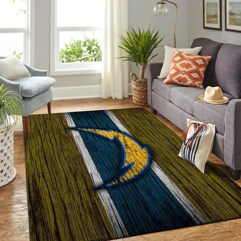 Los Angeles Chargers Nfl Rug Room Carpet Sport Custom Area Floor Home Decor - Indoor Outdoor Rugs 1
