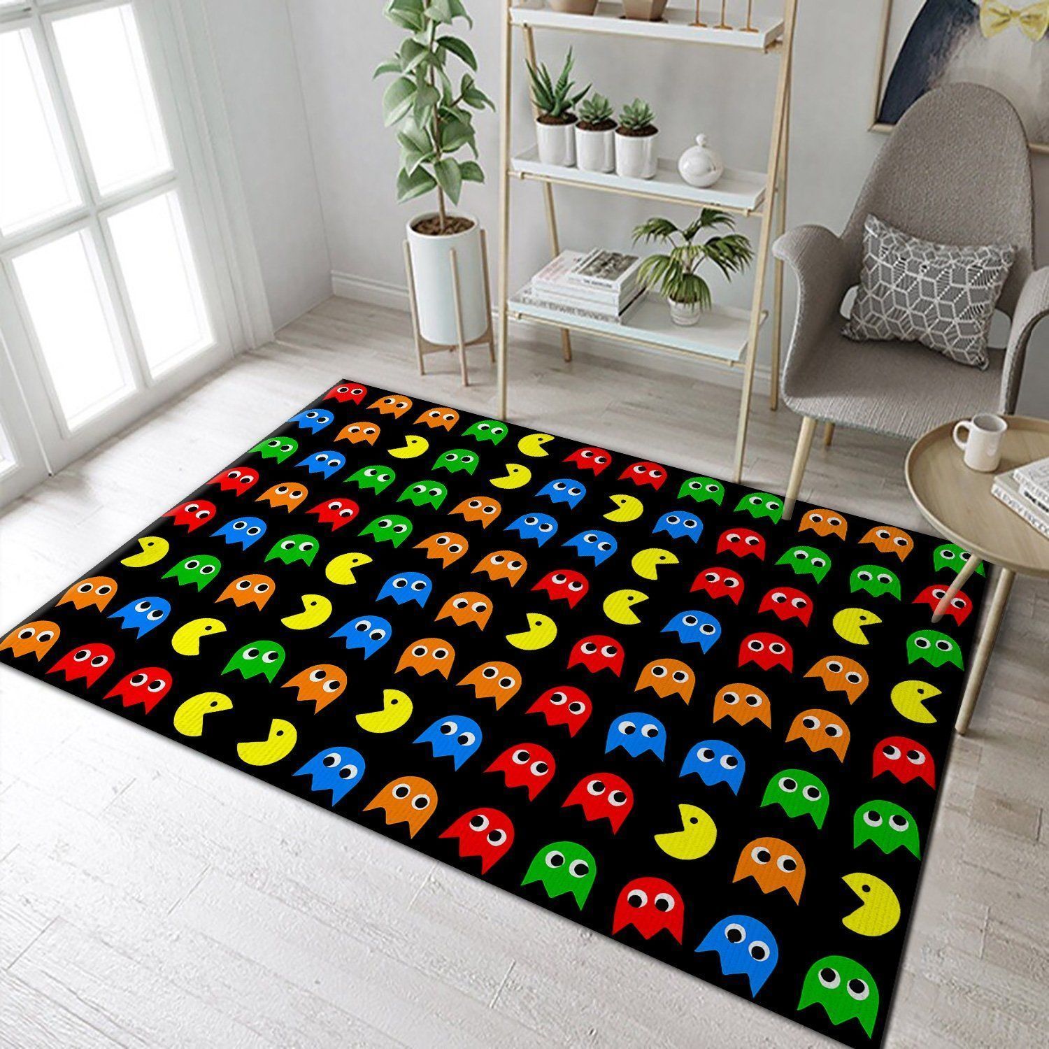 Pacman Pattern Area Rug Carpet Living Room Rugs Floor Decor - Indoor Outdoor Rugs 1