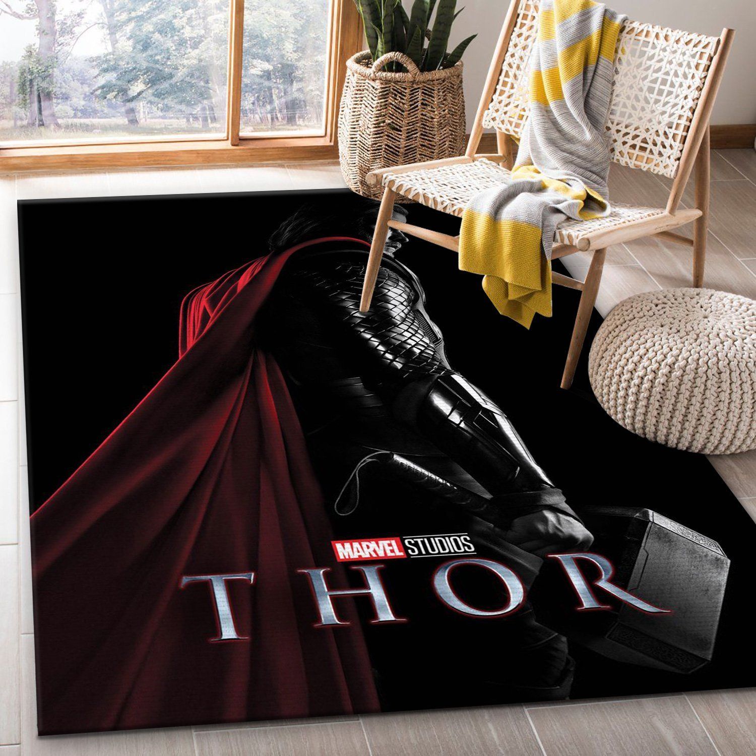 Thor Movie Area Rug Carpet, Living room and bedroom Rug, US Gift Decor - Indoor Outdoor Rugs 2