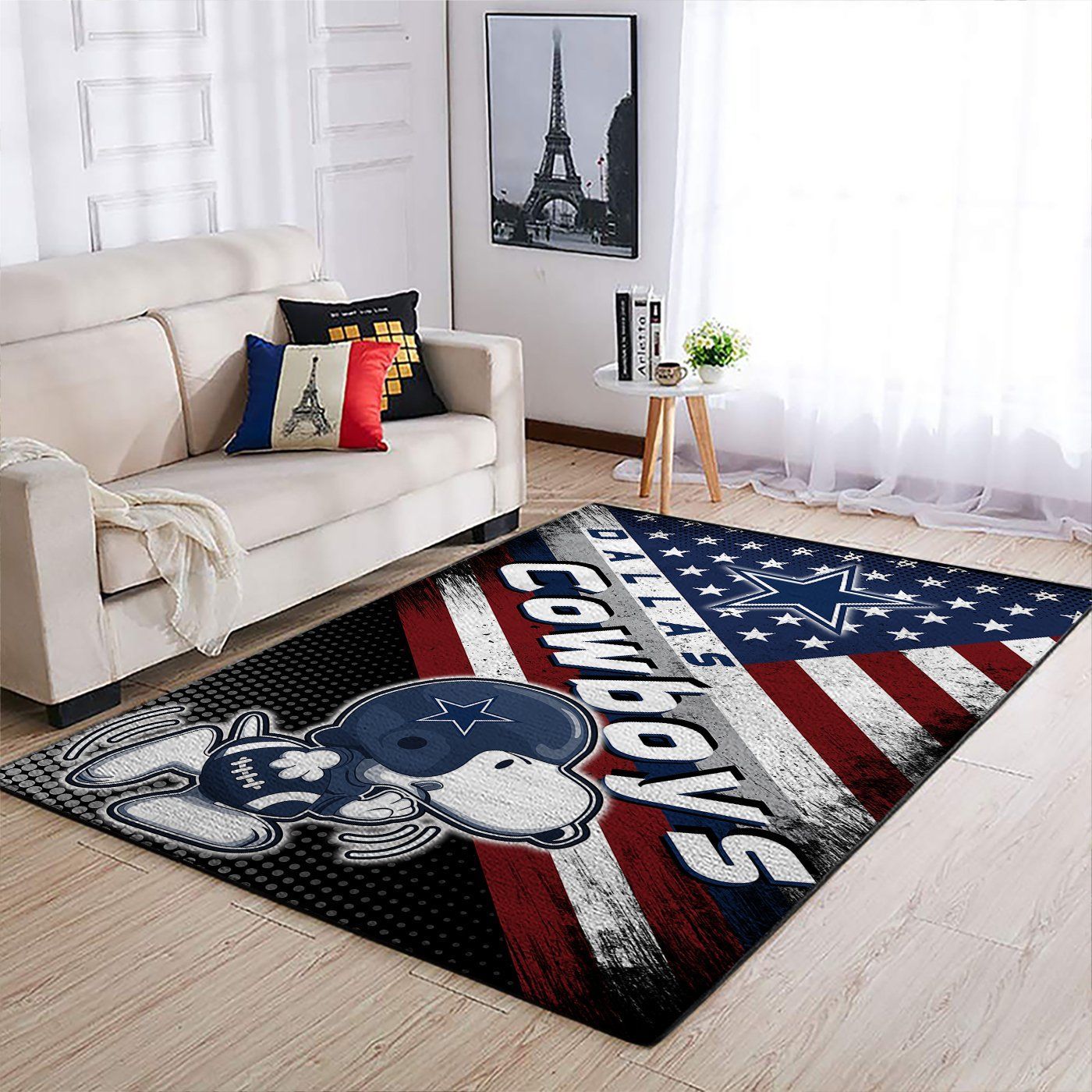 Dallas Cowboys Nfl Team Logo Snoopy Us Style Nice Gift Home Decor Rectangle Area Rug - Indoor Outdoor Rugs 2