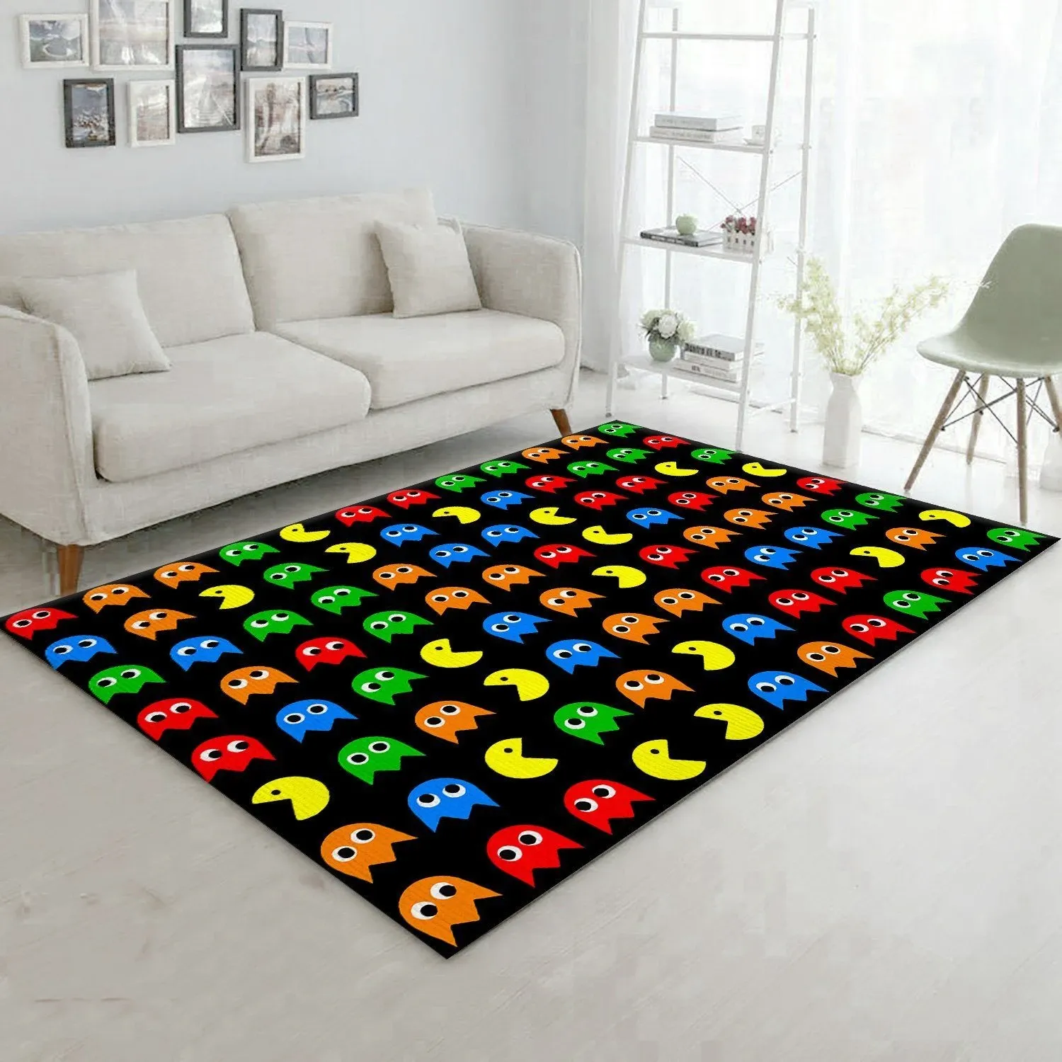 Pacman Pattern Area Rug Carpet Living Room Rugs Floor Decor - Indoor Outdoor Rugs 2
