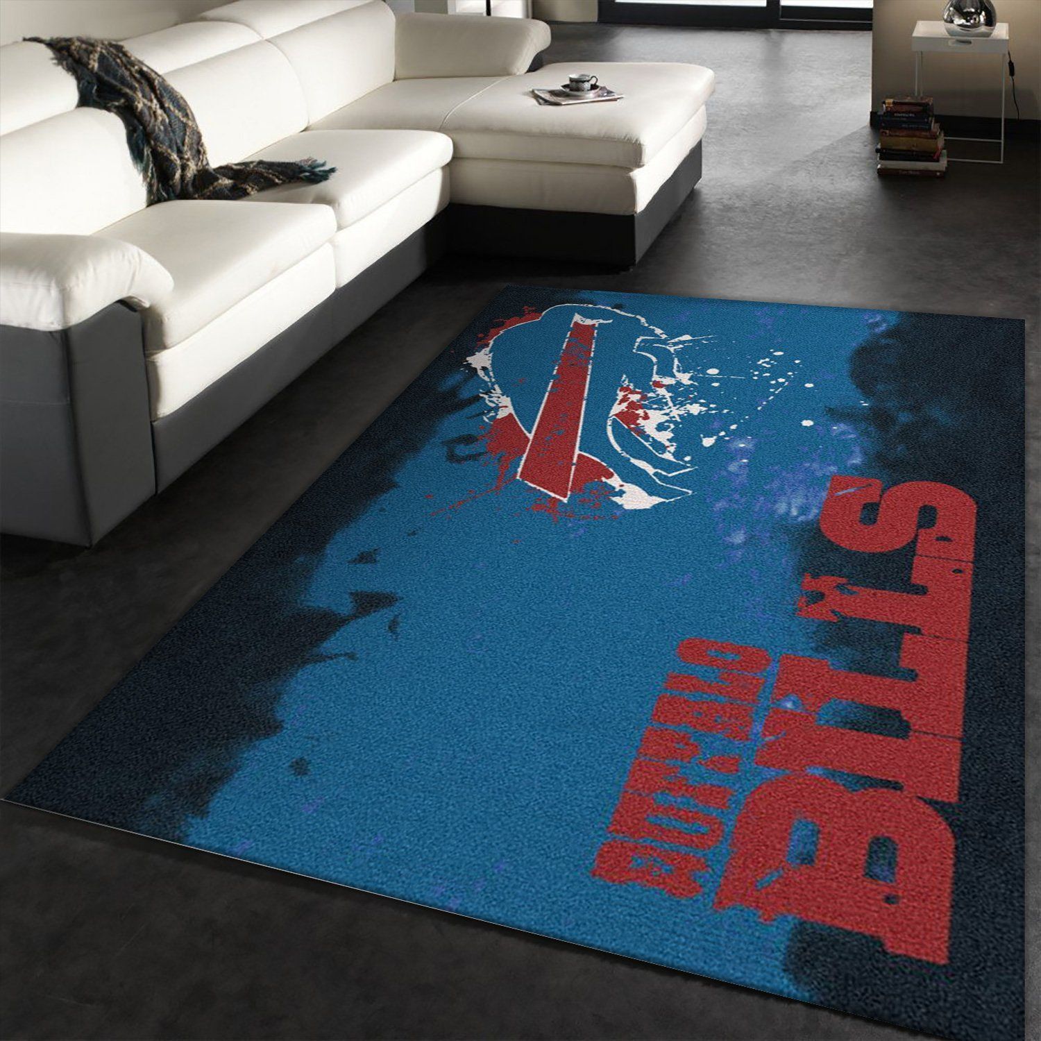 Buffalo Bills Fade Rug Nfl Team Area Rug Carpet, Bedroom Rug, Family Gift US Decor - Indoor Outdoor Rugs 1