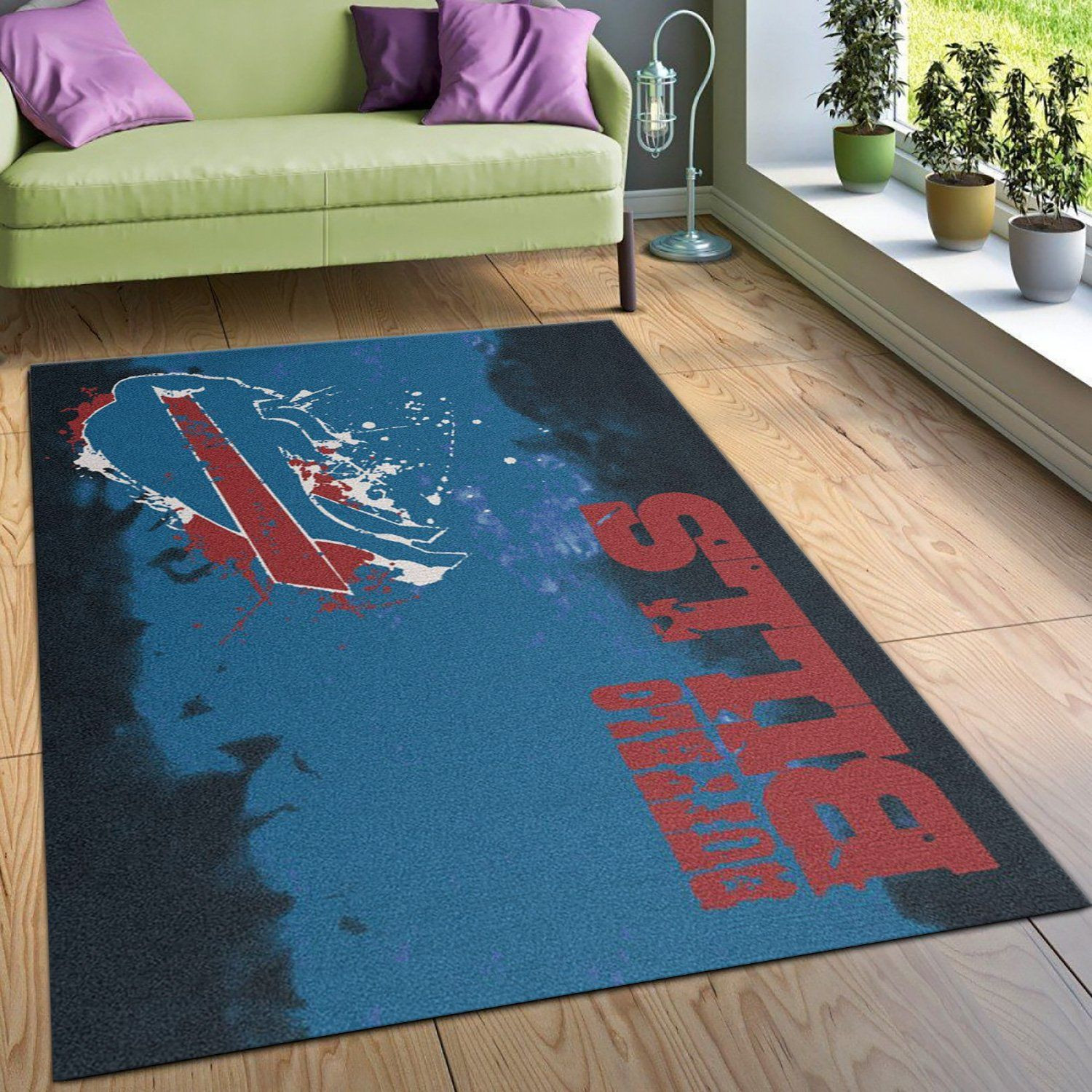Buffalo Bills Fade Rug Nfl Team Area Rug Carpet, Bedroom Rug, Family Gift US Decor - Indoor Outdoor Rugs 2