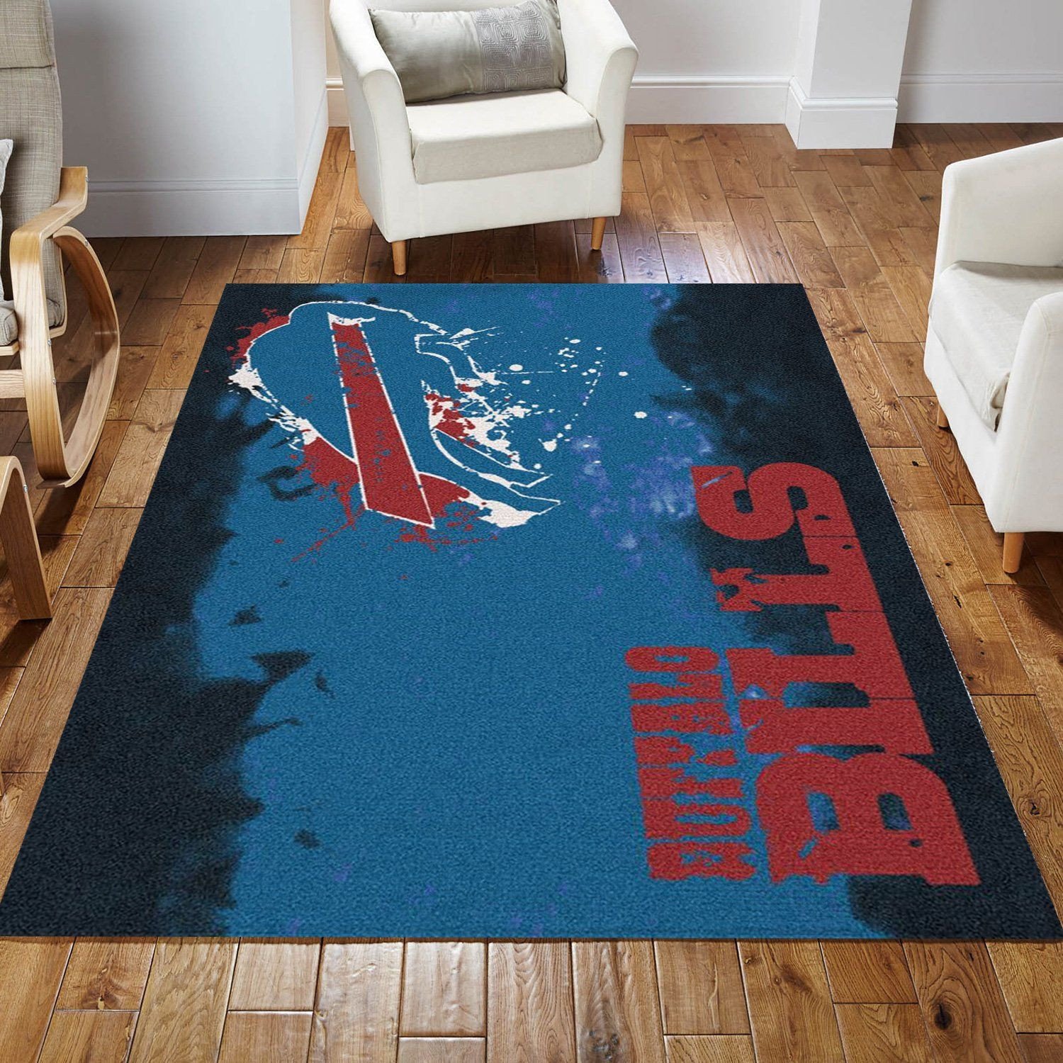 Buffalo Bills Fade Rug Nfl Team Area Rug Carpet, Bedroom Rug, Family Gift US Decor - Indoor Outdoor Rugs 3