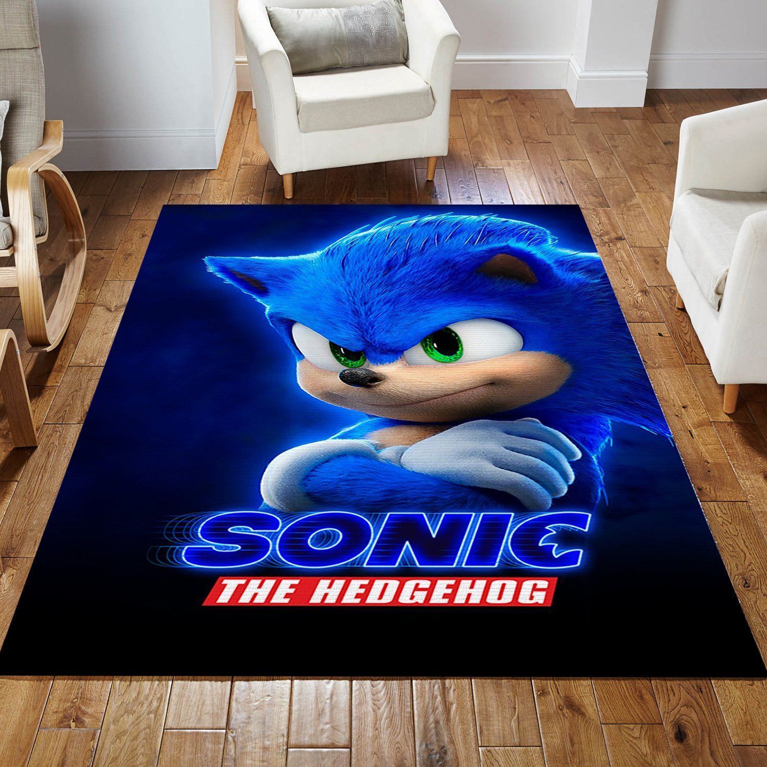 Sonic The Hedgehog Modeling Area Rug For Christmas, Living Room Rug, Home Decor - Indoor Outdoor Rugs 3
