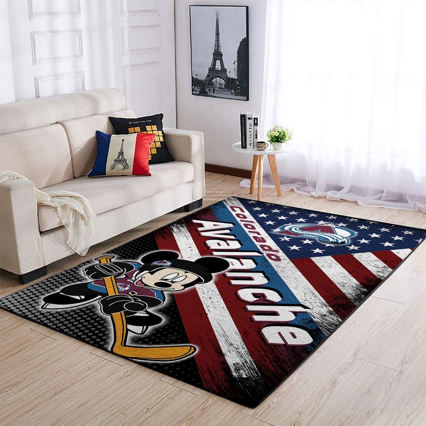 Colorado Avalanche Nhl Team Logo Mickey Us Style Nice Gift Home Decor Rectangle Area Rug - Indoor Outdoor Rugs 1