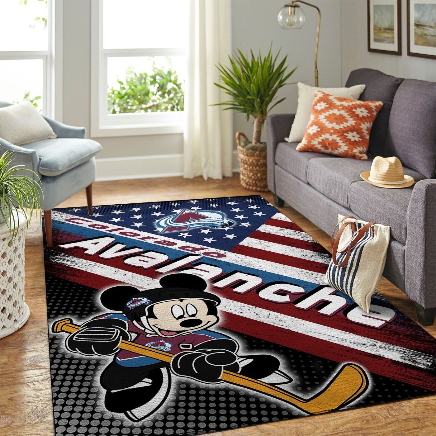 Colorado Avalanche Nhl Team Logo Mickey Us Style Nice Gift Home Decor Rectangle Area Rug - Indoor Outdoor Rugs 2