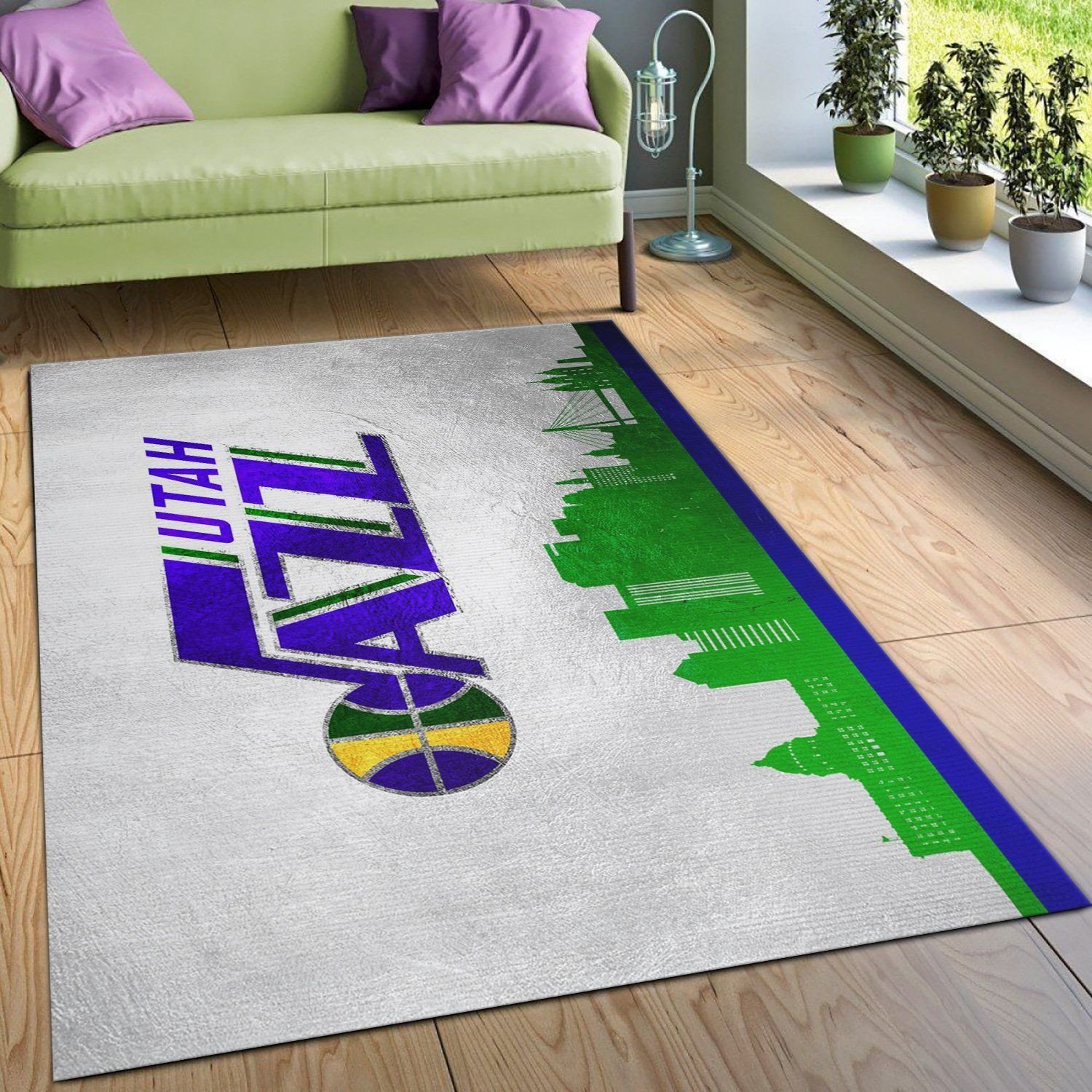 Utah Jazz Skyline Area Rug Carpet, Kitchen Rug, Home US Decor - Indoor Outdoor Rugs 3
