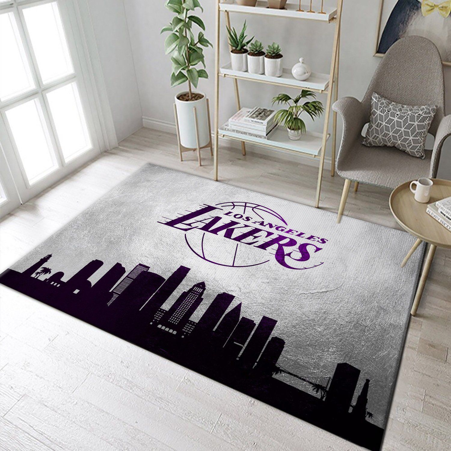Los Angeles Lakers Skyline Area Rug Carpet, Living Room Rug, Home US Decor - Indoor Outdoor Rugs 2
